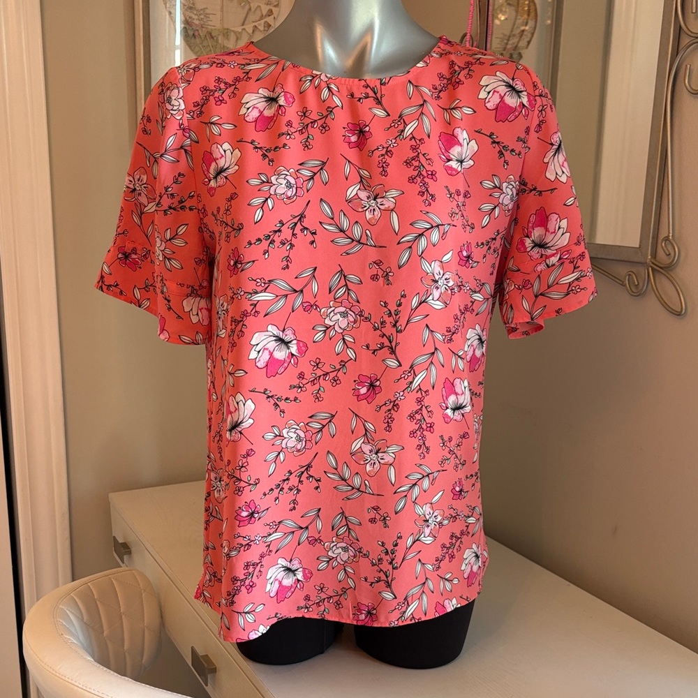 Van Heusen Pink Floral Blouse Spring Top